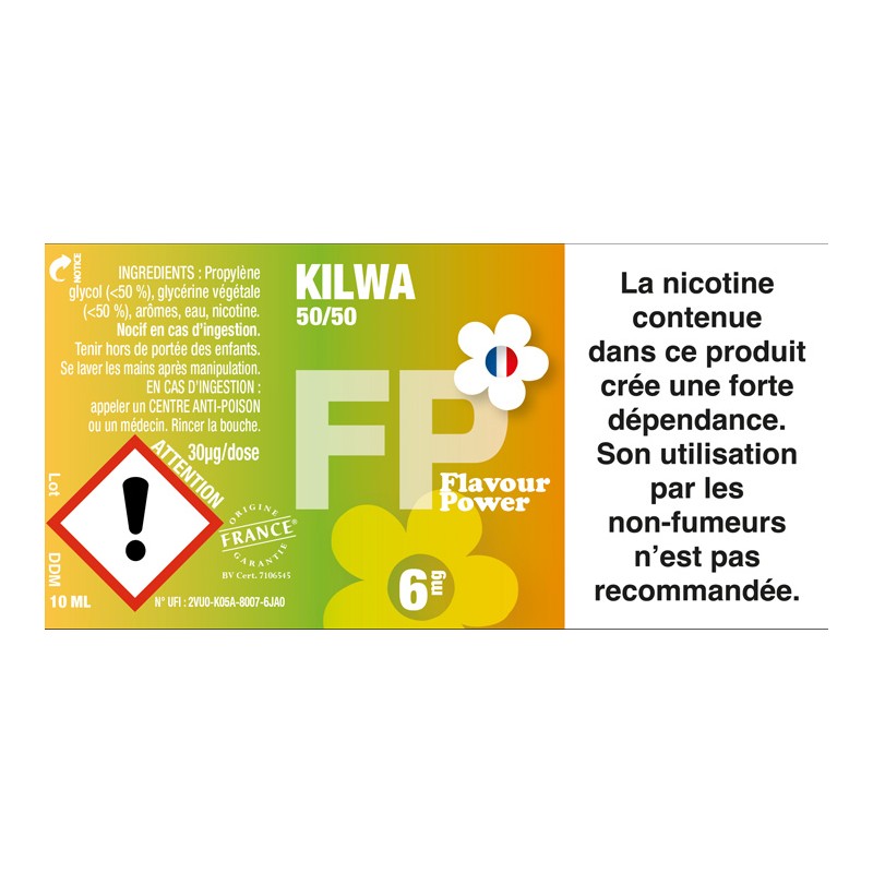 E-liquide Kilwa 10ml - 50/50 by FP - Flavour Power