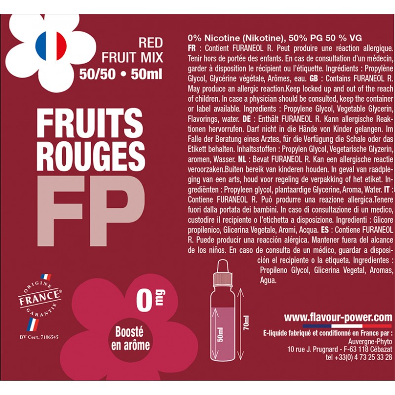 e cigarette stand e-liquide FRUIT ROUGE pas cher à 4,80 €